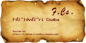 Földvári Csaba névjegykártya