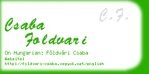 csaba foldvari business card